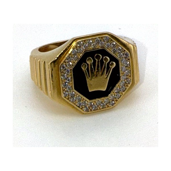 Anillo anillo corona ocasion de oro 18k talla 20